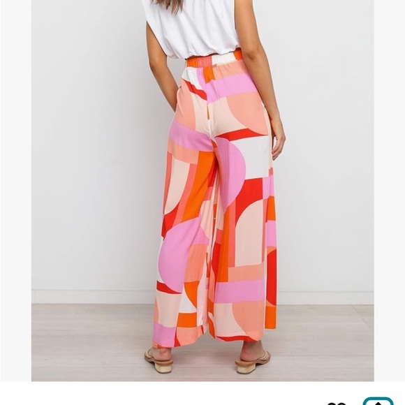 Colorful Geometric Wide leg pants M - Picture 12 of 13